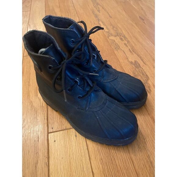 Original Rugged Outback, Women's black laced up duck boot size 6.5 - Picture 1 of 6